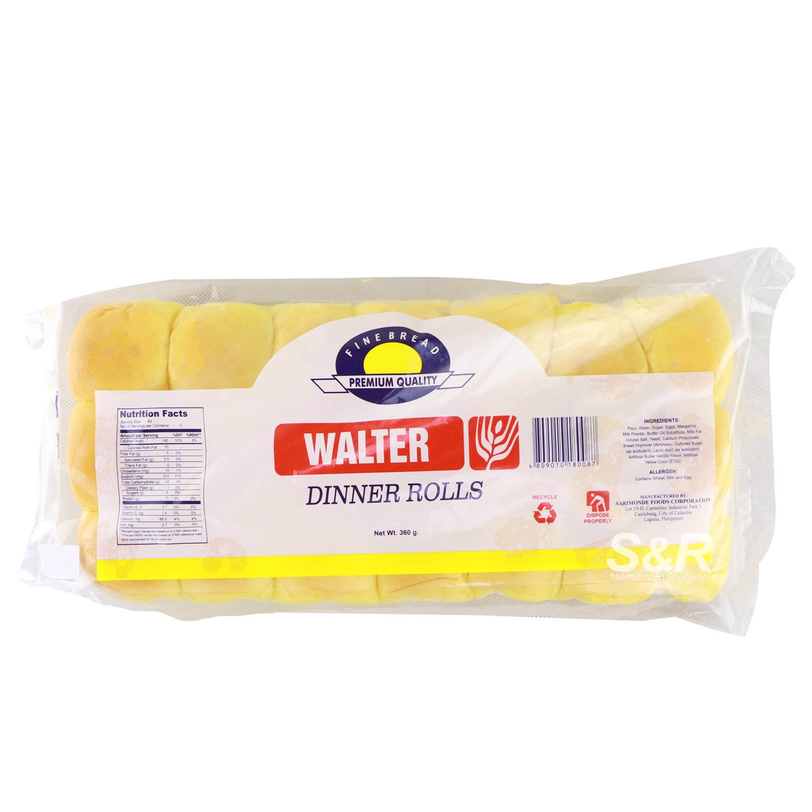 Walter Dinner Rolls 360g Walter Dinner Rolls 360g